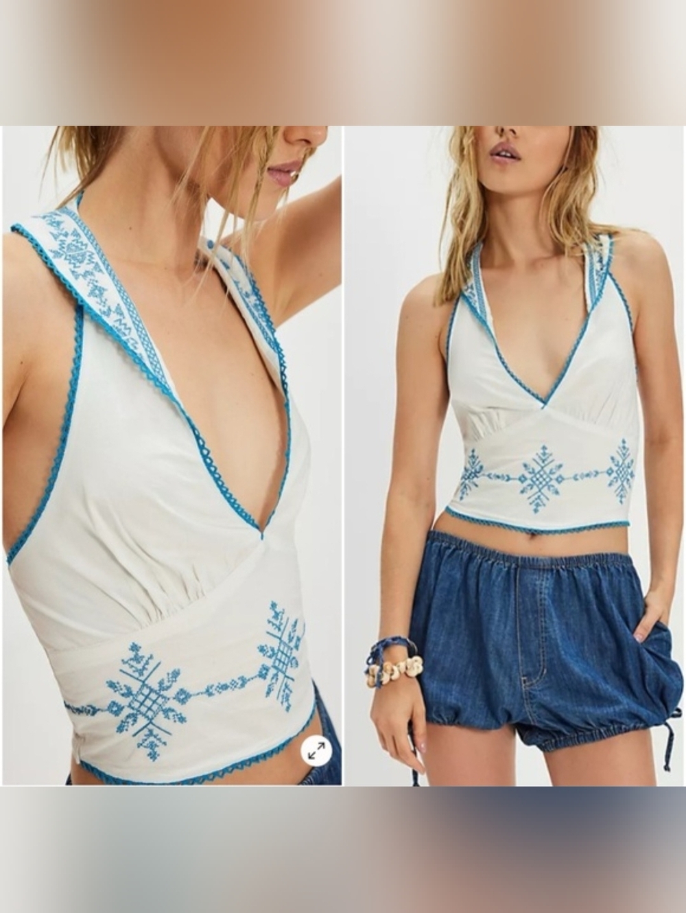Free People Hey Lover Halter Top Sz L